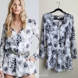 Free People Long Sleeve Floral Romper